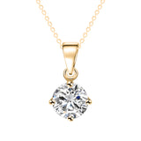 Silver and Gold Color Round Shape Cubic Zirconia Pendant Necklace