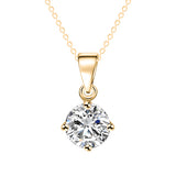 Silver and Gold Color Round Shape Cubic Zirconia Pendant Necklace