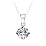 Silver and Gold Color Round Shape Cubic Zirconia Pendant Necklace