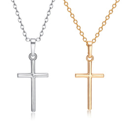 Gold/Silver Tone Cross Pendant Necklace