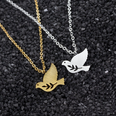 Peace Dove Link Chain Necklace Pendant