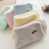 Embroided Thick Women Cotton Plush Winter Socks