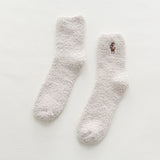 Embroided Thick Women Cotton Plush Winter Socks