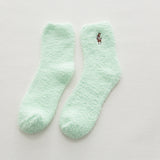 Embroided Thick Women Cotton Plush Winter Socks