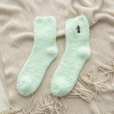 Embroided Thick Women Cotton Plush Winter Socks