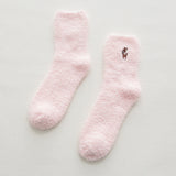 Embroided Thick Women Cotton Plush Winter Socks