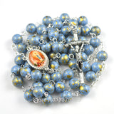 Our Lady of Lourdes Rosary with Acrylic Blue and Gold Beads