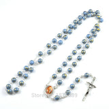 Our Lady of Lourdes Rosary with Acrylic Blue and Gold Beads