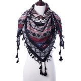 Tassel Print Women Blanket Square Scarf