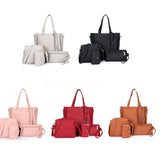 4Pcs/Set Women Faux Leather Handbag Shoulder Bag Tote Purse Messenger Clutch