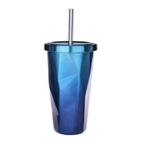 500ml Double Wall Stainless Steel Gradient Diamond Shaped Vacuum Insulation Travel Mug