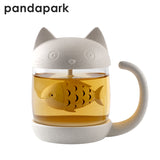 Cute Cat Eco-Friendly Glass Travel Mug With Infuser