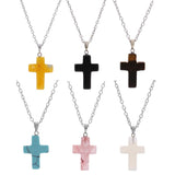 Natural Crystal Stone Cross Pendant