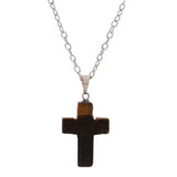 Natural Crystal Stone Cross Pendant