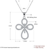 925 Sterling Silver Multiple Zircon Cross Pendant Necklace